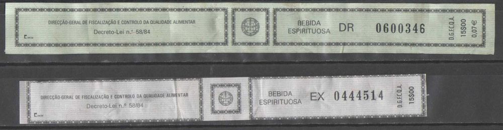 Selos fiscais novos e usados