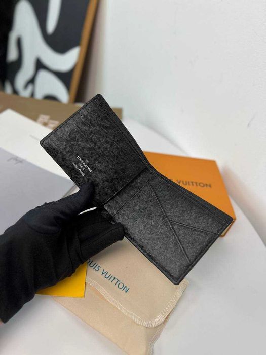 Кошелек Луи Витон черный бумажник Louis Vuitton органайзер LV k314