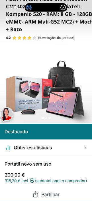 Portátil novo com extensão de garantia ideal para estudantes
