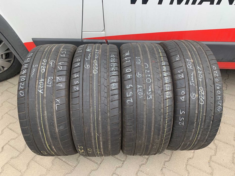 4 szt. opony używane letnie 255/40r21 XL Dunlop Sp Sport Maxx GT