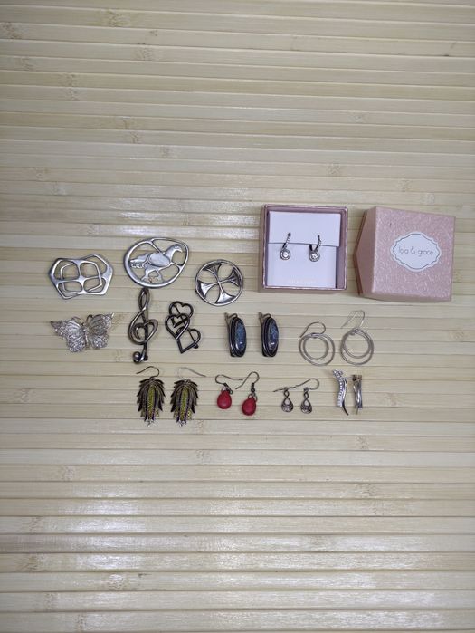 Серебряные серьги и брошки ссср