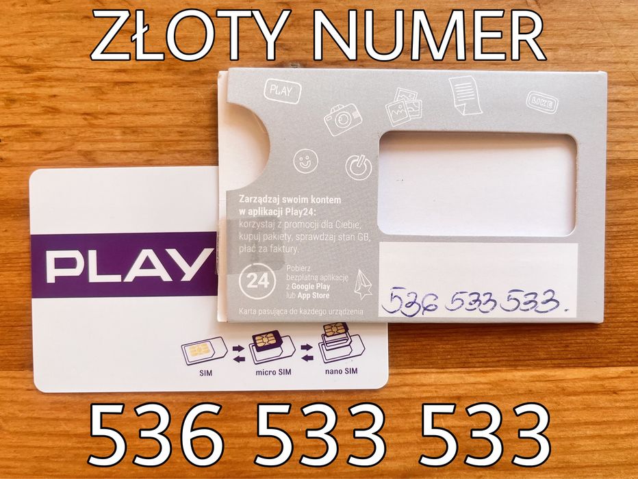 ZŁOTY numer telefonu - karta SIM Play