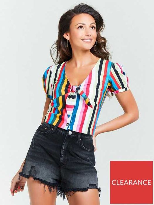 Michelle Keagan nowa bluzka w kolorowe paseczki 42