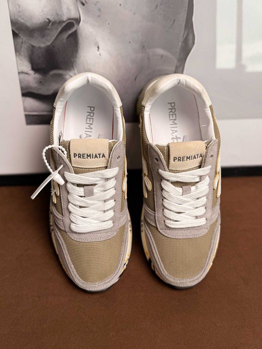 Кросівки Premiata Mick Beige Grey White / кроси Преміата Мік бежеві
