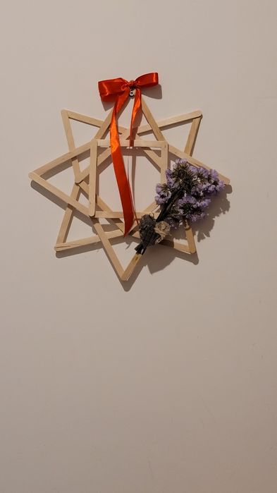 Wieniec na drzwi gwiazda dekoracja świateczna Boże Narodzenie Wigilia