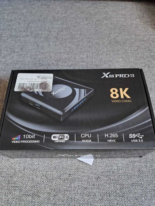 Dekoder Smart TV box X88pro 2/16GB, Wifi 6, Android 13, odtwarzacz HDD
