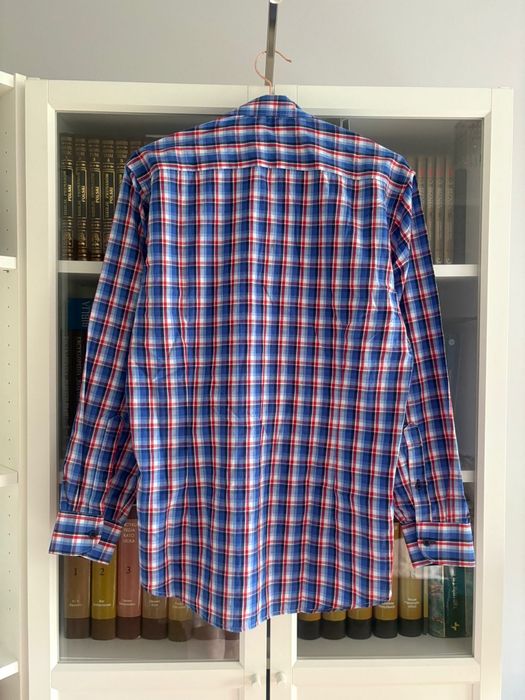 Moda męska - Niebieska w czerwoną kratę. Imperial Modern Fit.
