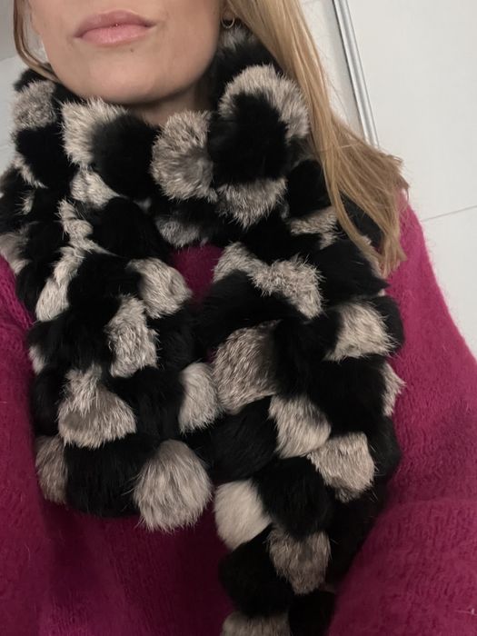 Ochnik szal konim z futerka naturalnego