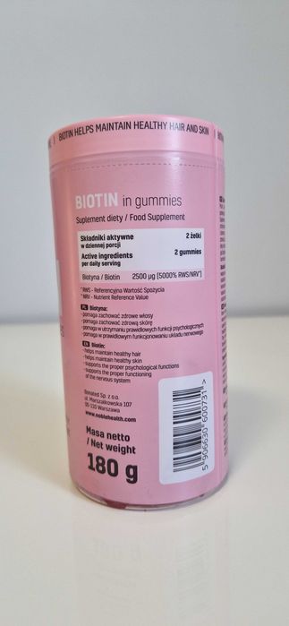 Noble Health Biotyna w żelkach, 180 g