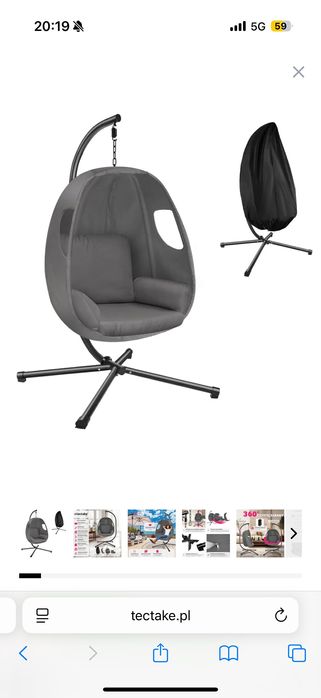 Fotel wiszący kokon