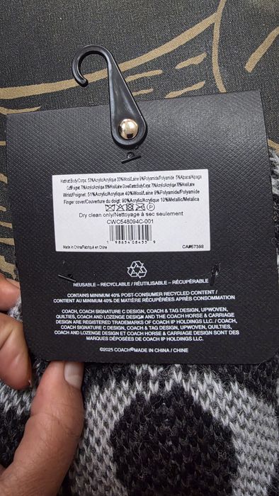 Gorro e luvas coach original