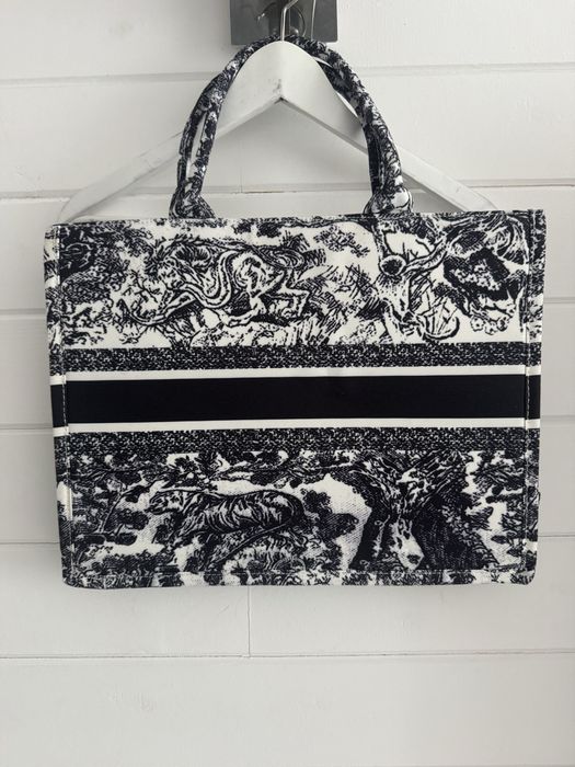 Christian Dior Book Tote Toile de Jouy granatowa shopperka torba premium