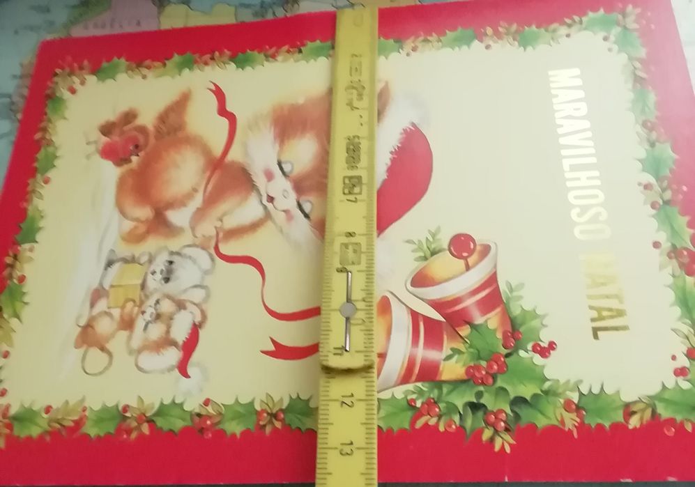 Postal de natal com música, antigo