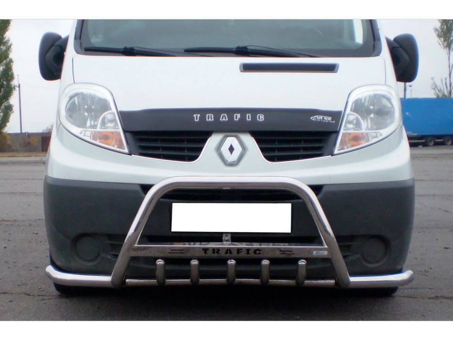 Renault Trafic 2001-2015 рр. Кенгурятник з вусами (нерж.)