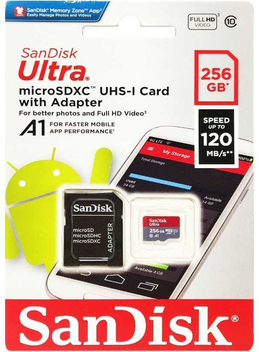 Karta Pamięci microSDXC SanDisk Ultra 256GB + Adapter