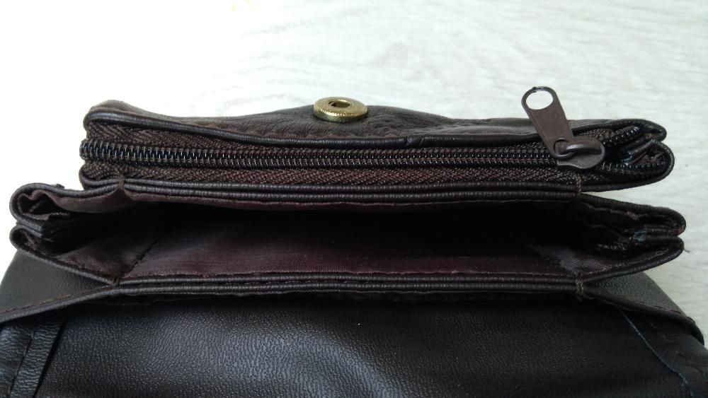 portfel damski skórzany brązowy