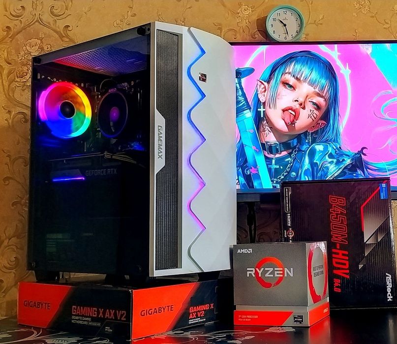 RTX3060ti/ Ryzen 5 3600/ B450/ 16gb DDR4 игровой компьютер АМ4