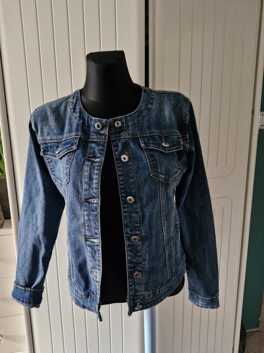 Katana jeansowa M bez kołnierza elastyczna MBJ Jeans