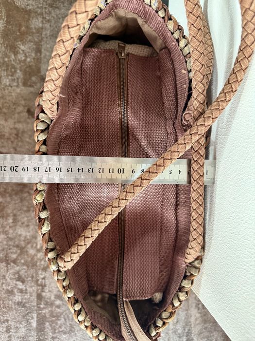 Torebka koszyk plecionka boho brązowa naturalna
