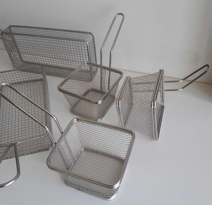 6 Cestas Pequenas Aço Inox Novas p/ Fritadeira