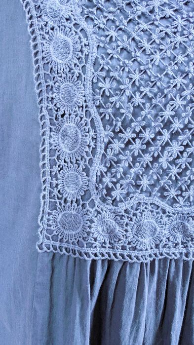 Malvin Bawełniana tunika boho z koronką