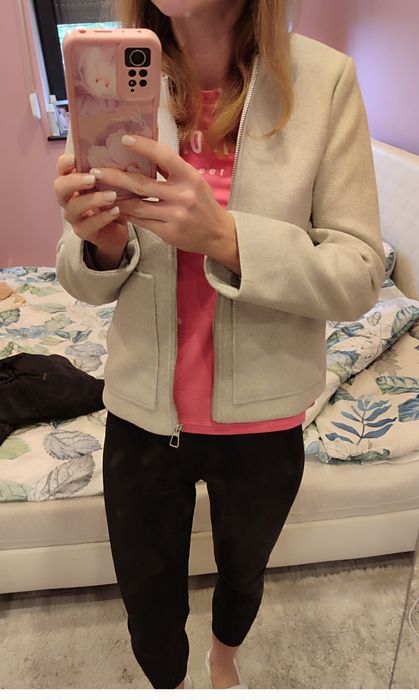 Jasna szara kurtka bomberka nowa