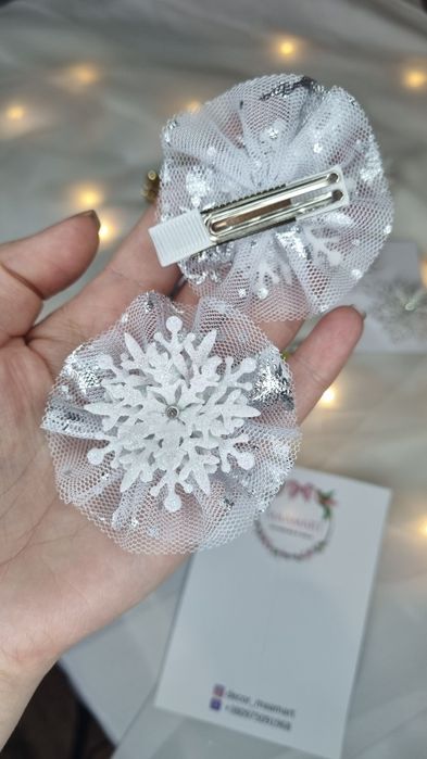 Обруч Сніжинка, заколки , резинки , пов'язка для образу Сніжинки