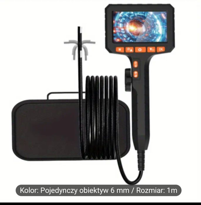 NOWA Kamera inspekcyjna 6mm  z regulowana końcówką 360 i wyświetlaczem