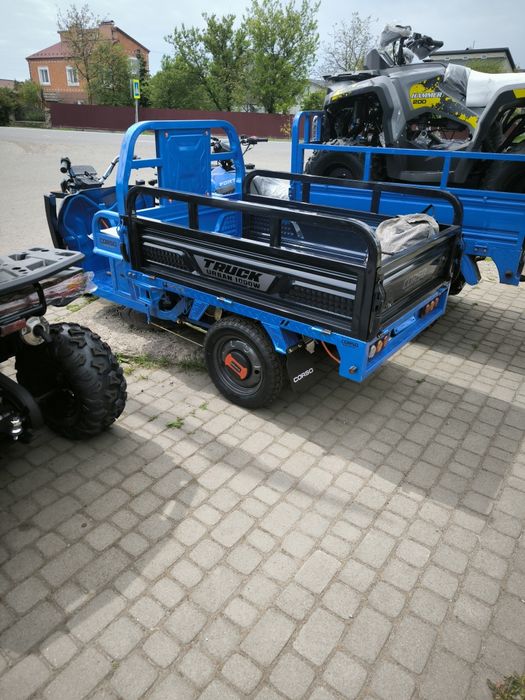 Електричний вантажний трицикл Corso «Truck Urban, двигун 1000W, акум. 72V/45Ah, колеса 375-12