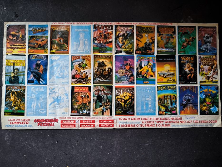 Caderneta UV2 dos anos 80