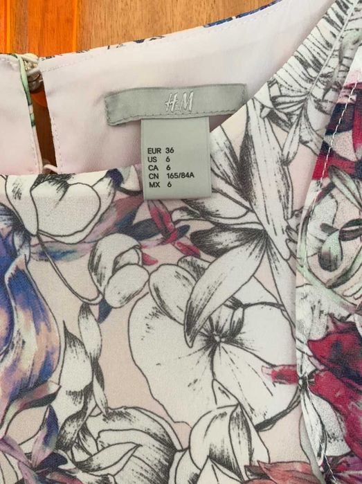 Vestido comprido H&M print floral