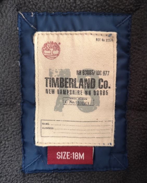 Granatowy kombinezon dwuczęściowy, kurtka ze spodniami Timberland, 18