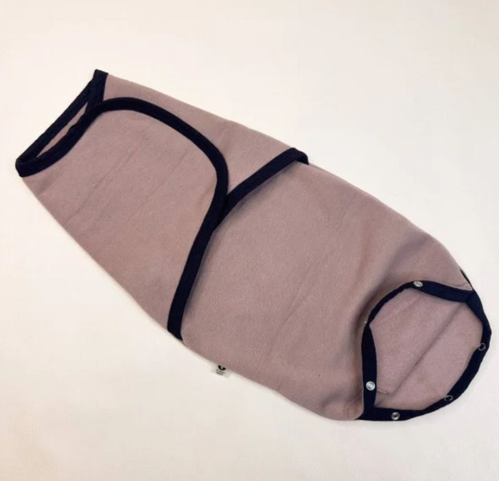 Європелюшка кокон із тринитки на липучках Блакитний з чорною окантовко