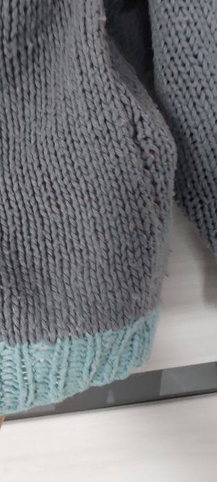 Sweter gruby wełniany golf M L vintage