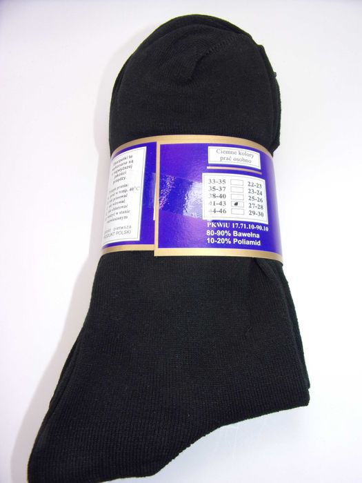 5x Skarpety bawełniane męskie 41/43 czarne.