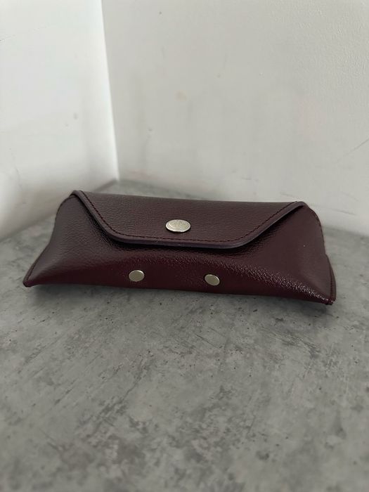 Футляр чохол для окулярів шкіряний бордовий коричневий Ettinger London