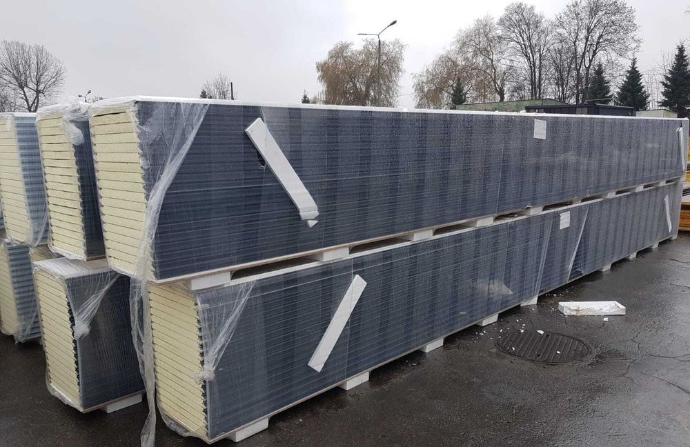 Płyta warstwowa panel 40mm ściana brama garaż 7016 grafit