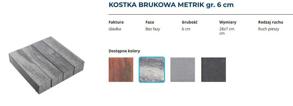 Kostka Brukowa Metrik Polbruk Dombruk projekt