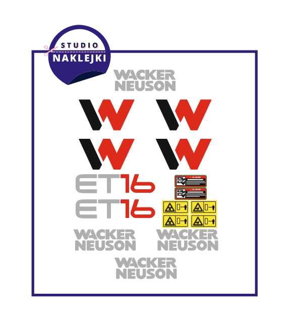 Naklejki oklejenie Wacker Neuson ET16 minikoparka nalepki komplet