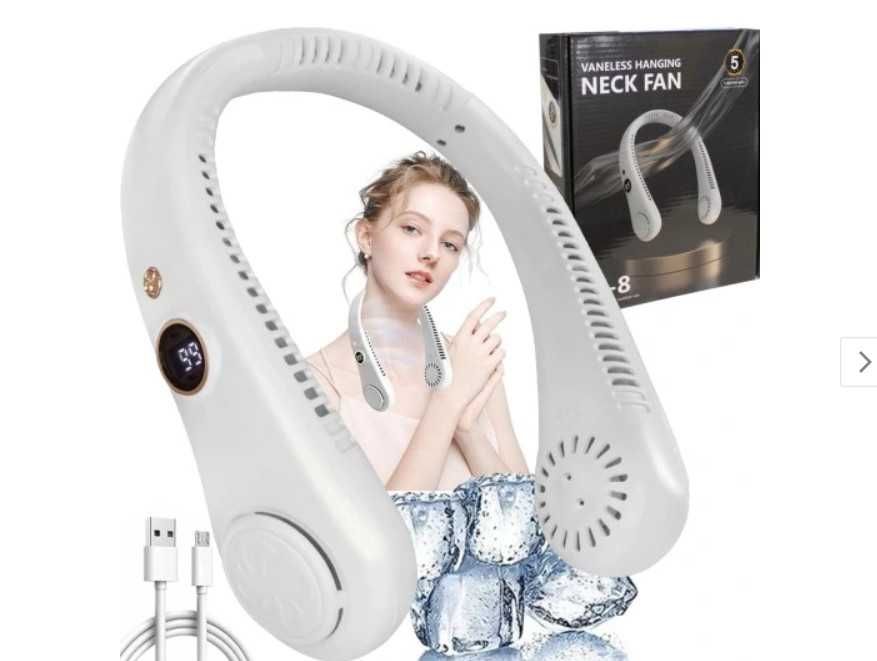 słuchawki chłodzące, przenośny wiatrak na szyję, wentylator - 2 sztuki
