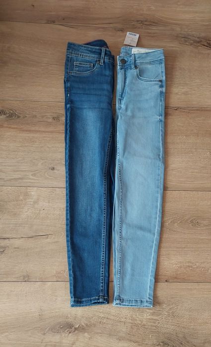 2× jeansy spodnie jeansowe dziewczęce nowe