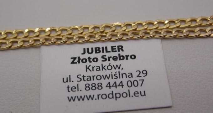 Złoty łańcuszek pancerka 55 cm. 2,5 mm.