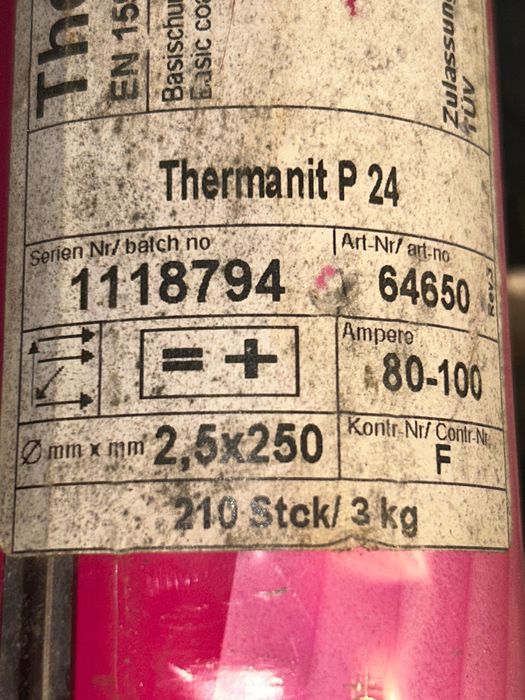 Elektrody THERMANIT P 24 - Nowe !