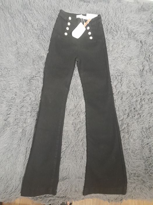 Spodnie flare czarne wysoki stan