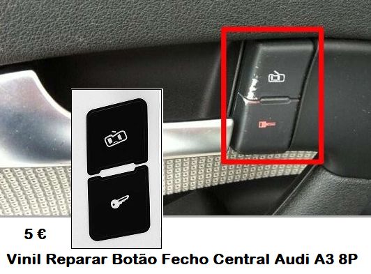Kit Vinil Reparação Botões Interior Audi A3 8L / 8P