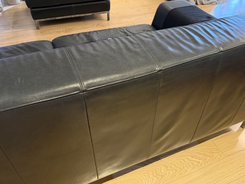 Sofa pele preto IKEA