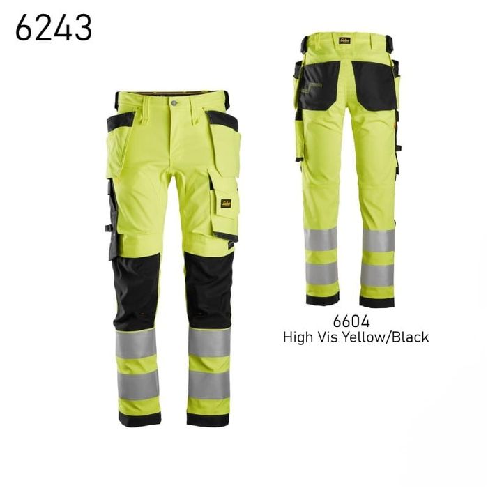 Spodnie robocze Snickers 6243 r.96(48 short) odblaskowe slim