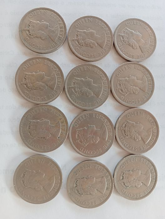 12 moedas Maurícias 1956 a 1978