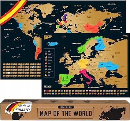 mapy do zdrapania europa i cały świat envami 68cm x 43cm rozmiar a3