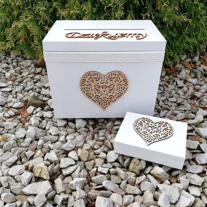 Pudełko na koperty i pudełko na obrączki